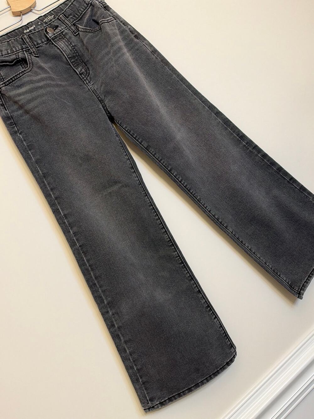 Old Navy Kids Gray Wide Leg High Rise Jeans 14